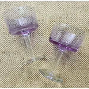 4 Block Watercolors Twilight Lilac Purple Alexandrite Neodymium Stemware Glass